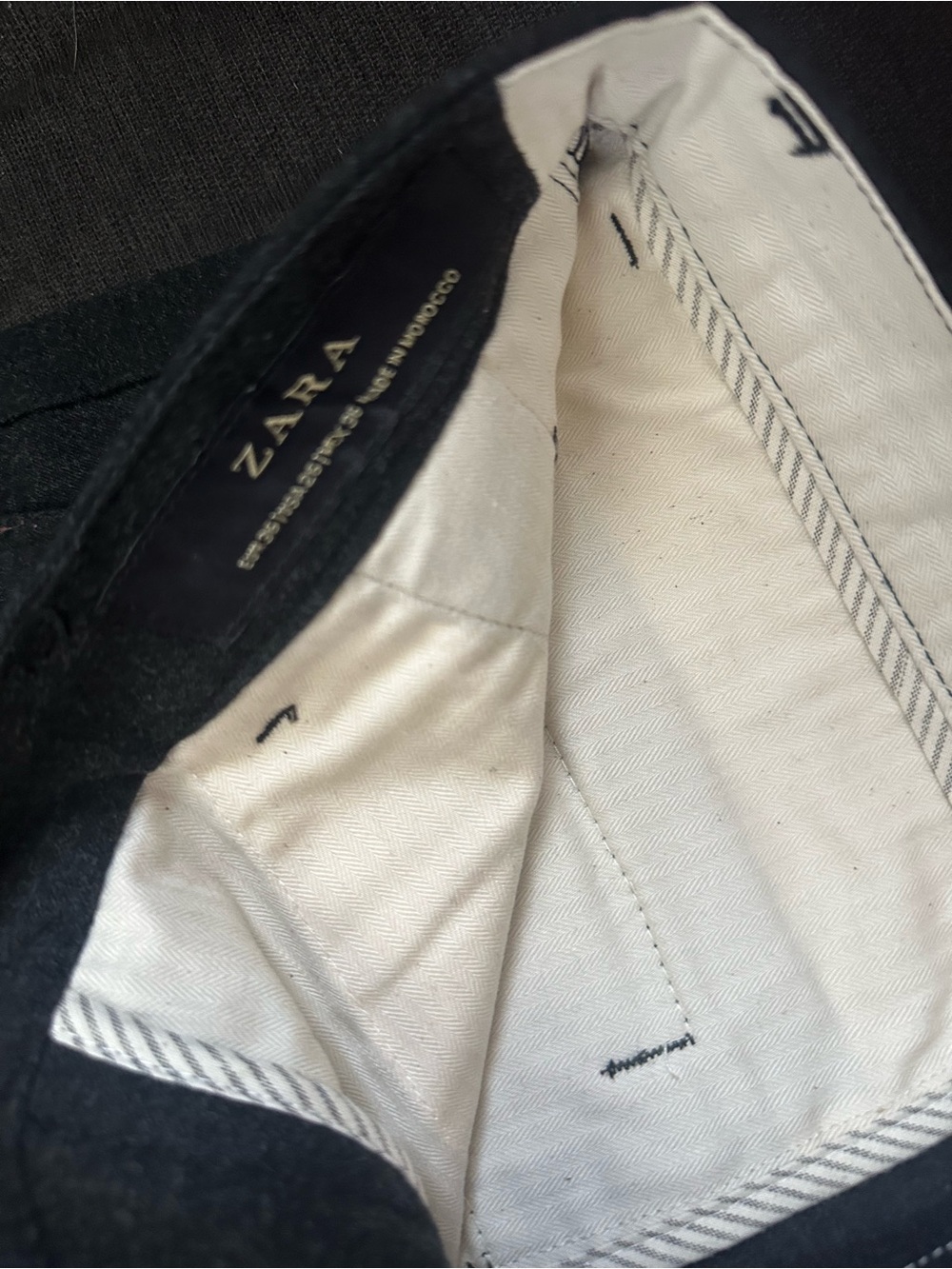 Zara Black Dress Pants with Cream Lining - Picture 2 of 3